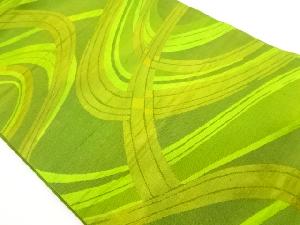 手織り紬曲線模様織出し名古屋帯